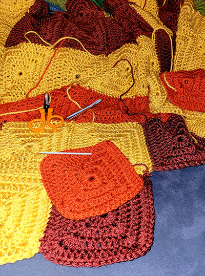 August crochet temperature blanket